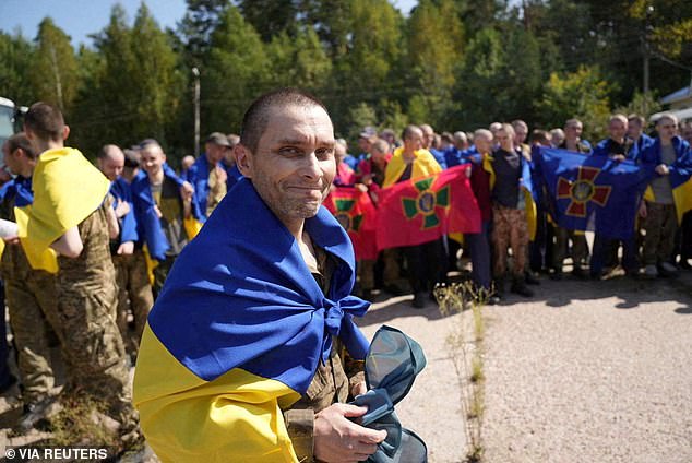 230 POWs released in Russia-Ukraine swap deal as Volodymyr Zelensky ridicules Putin as ‘sick old man of Red Square’ in speech marking third Independence Day since invasion