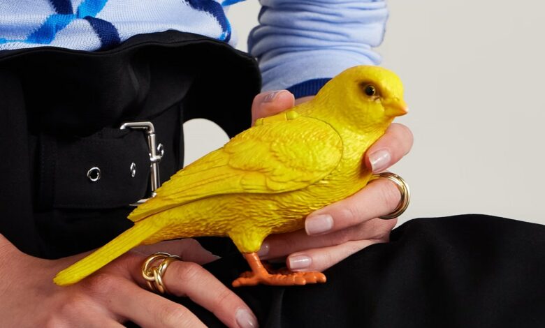 Bizarre celebrity clutch looks like you’re carrying a plastic bird