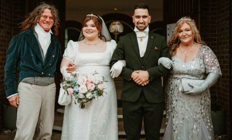 Bride throws Bridgerton-themed wedding after being told she looks like character