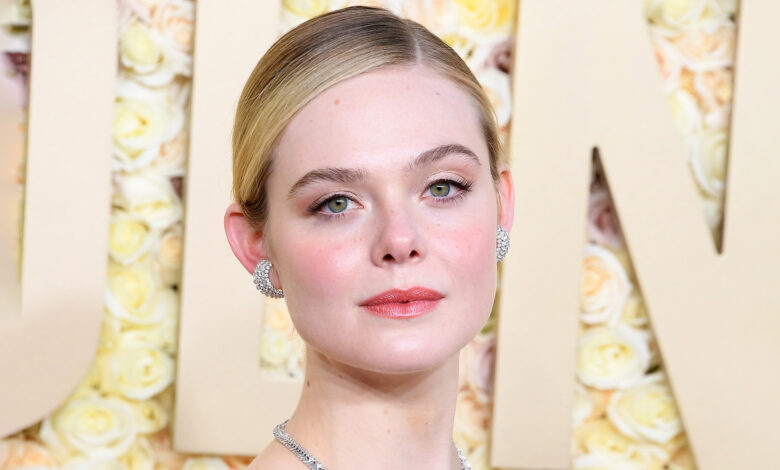 Elle Fanning wears a  face highlighter on the red carpet — it’s on sale for 