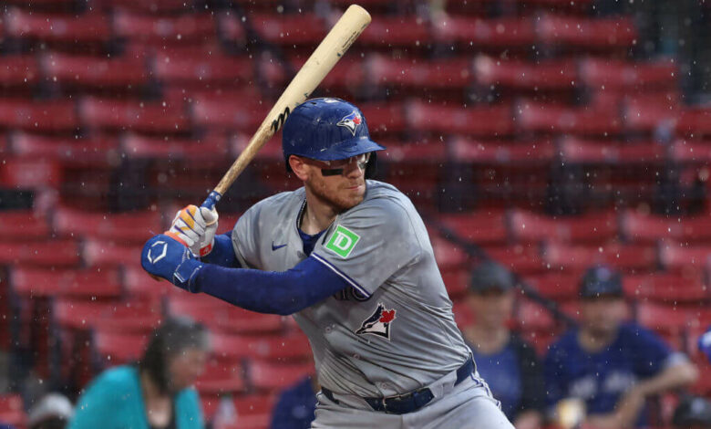 Danny Jansen joins the Red Sox lineup for the start of the suspended game against the Blue Jays, playing for both teams