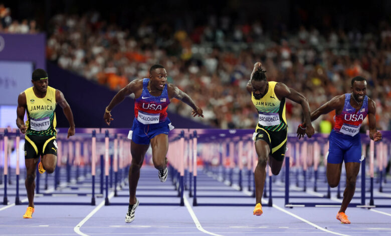 Grant Holloway wins gold medal in hurdles in Paris after heartbreaking race in Tokyo