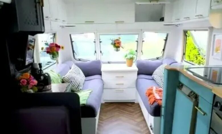 I gave my old, messy caravan a makeover with free stuff from Facebook and purchases from IKEA