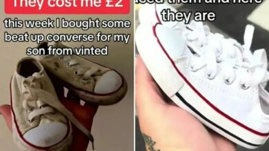 I got £2 old Converse from Vinted – a cheap Asda tab left them shiny white