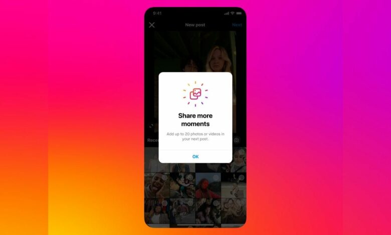 Instagram now offers users the ability to add up to 20 photos and videos to carousels