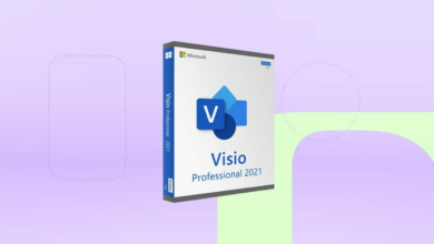 Microsoft Visio Professional 2021 box against a blue background.