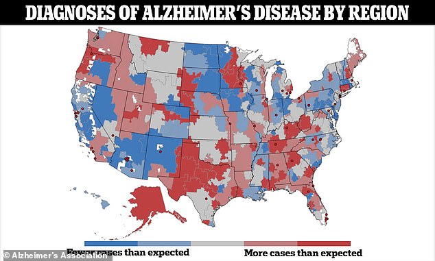 Map shows US Alzheimer’s hotspots by region