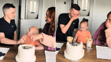 Moment when little one raises his father’s hopes with a gender reveal letter, but then he sees the real result