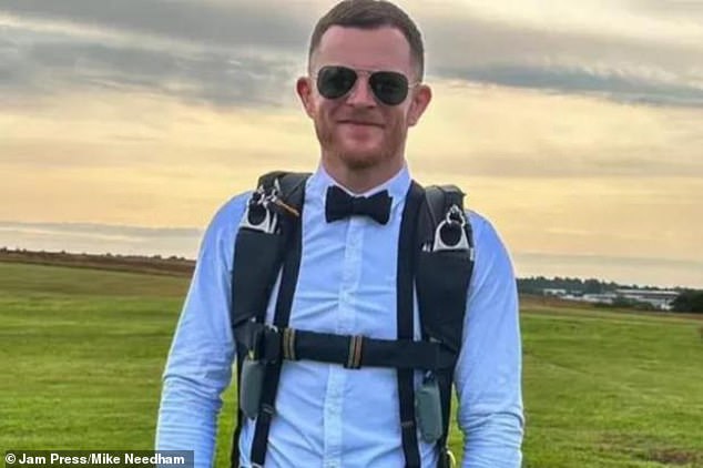 Parachutist, 31, was lucky to be alive after parachute failure sent him plummeting to the ground at 70 mph