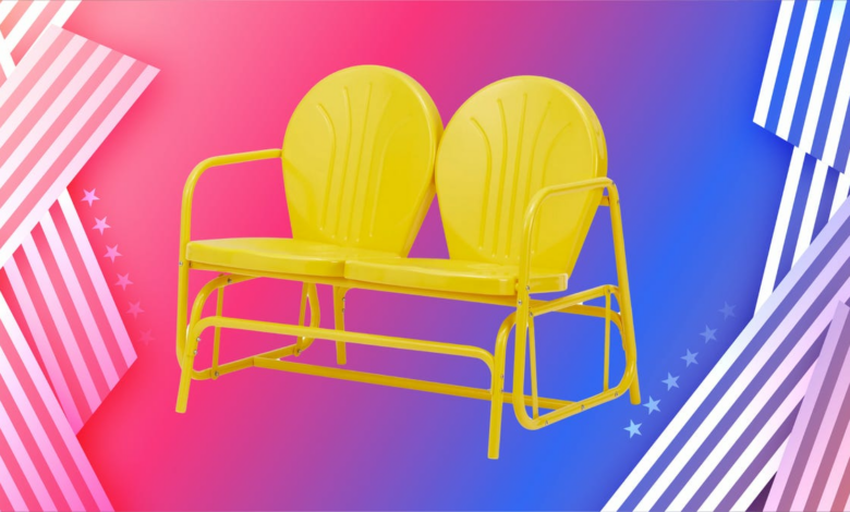 Sit back this Labor Day with  off this sunny yellow outdoor chair