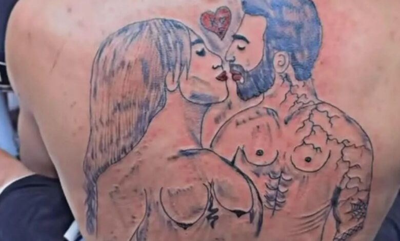 ‘This is the worst’ folk slam man tattoo & surprise effect when he moves