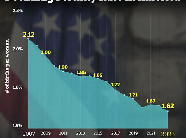 US fertility rate drops to record low as America heads for ‘population crisis’ by 2050