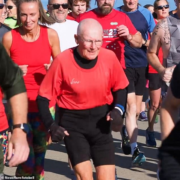 Emotional moment: 89-year-old Parkrunner completes his 250th 5K run on the coast