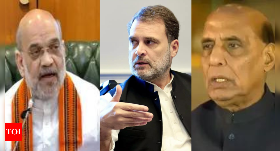 Amit Shah, Rajnath Singh criticise Rahul Gandhi’s ‘divisive’, ‘anti-national’ views | India News – Times of India