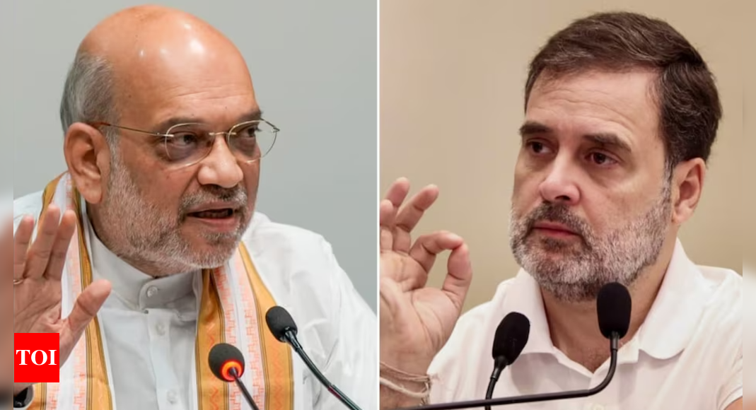 Amit Shah slams Rahul Gandhi as ‘machine of lies’ at public meeting | India News – Times of India