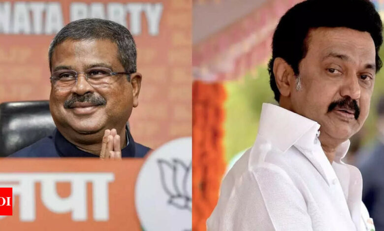 ‘Are you against Tamil?’: Union Minister Dharmendra Pradhan, CM Stalin fight over new education policy | India News – Times of India