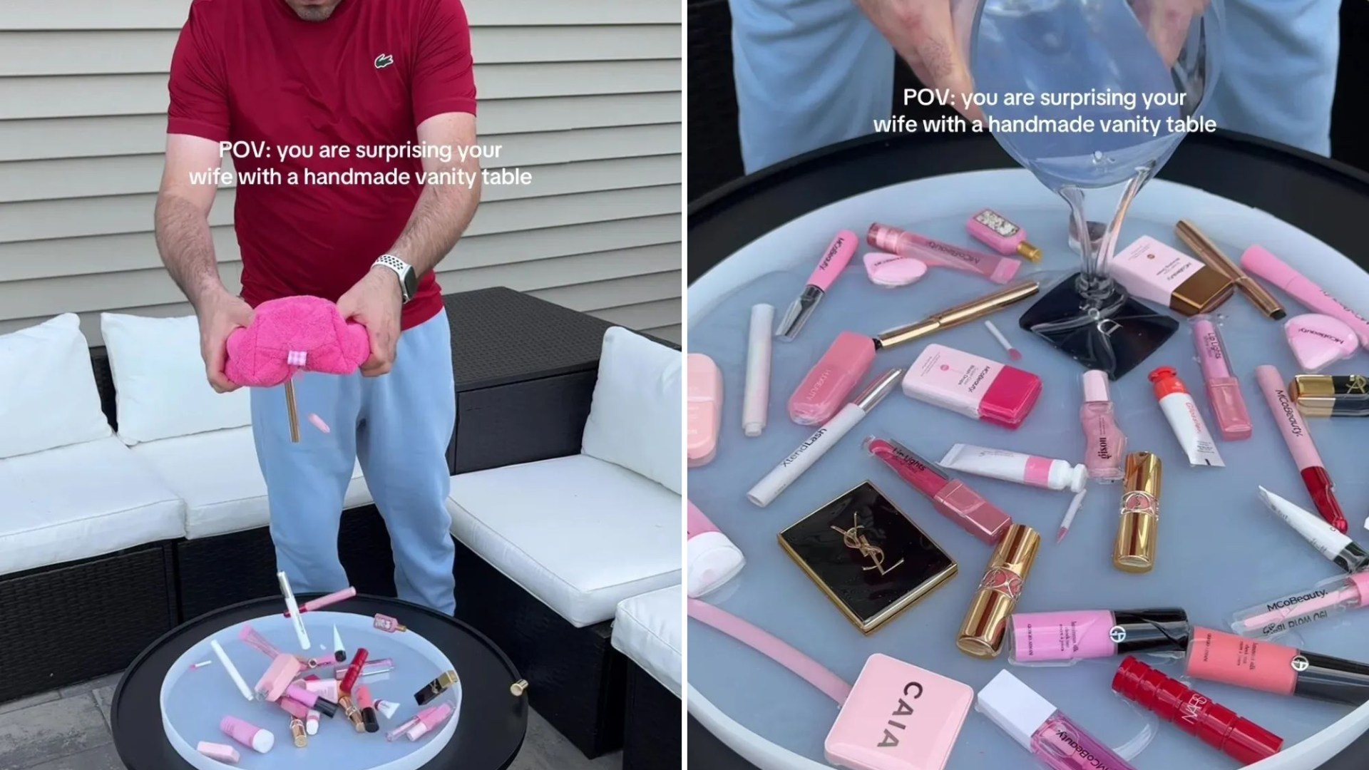 Husband Makes Homemade Vanity For Makeup-Loving Wife — But There’s One BIG Mistake