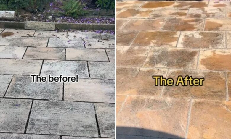 I tried a viral £30 hack to transform my grey painted patio – now it shines