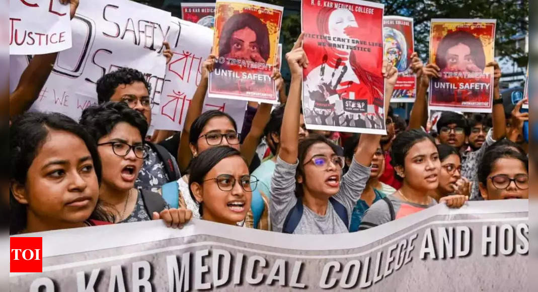 ‘Police stood like mute spectators’: Protesting doctors write to President over RG Kar standoff | India News – Times of India