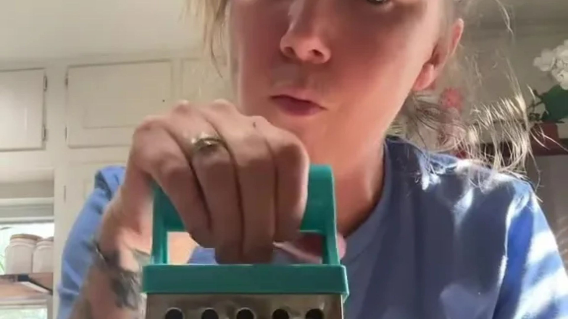 Woman is amazed when she realizes there is a MUCH easier way to grate cheese