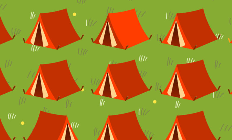 You have 20/20 vision when you see all 6 tents that are different from the others