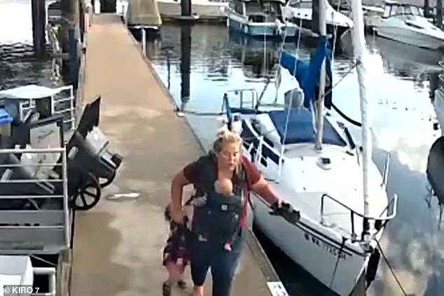 Chilling new video shows otter stalking family at harbour, where child was dragged underwater in horrific attack