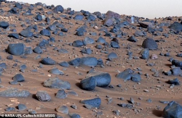 NASA releases the clearest image of Mars ever, showing blue rocks dotting the Martian landscape