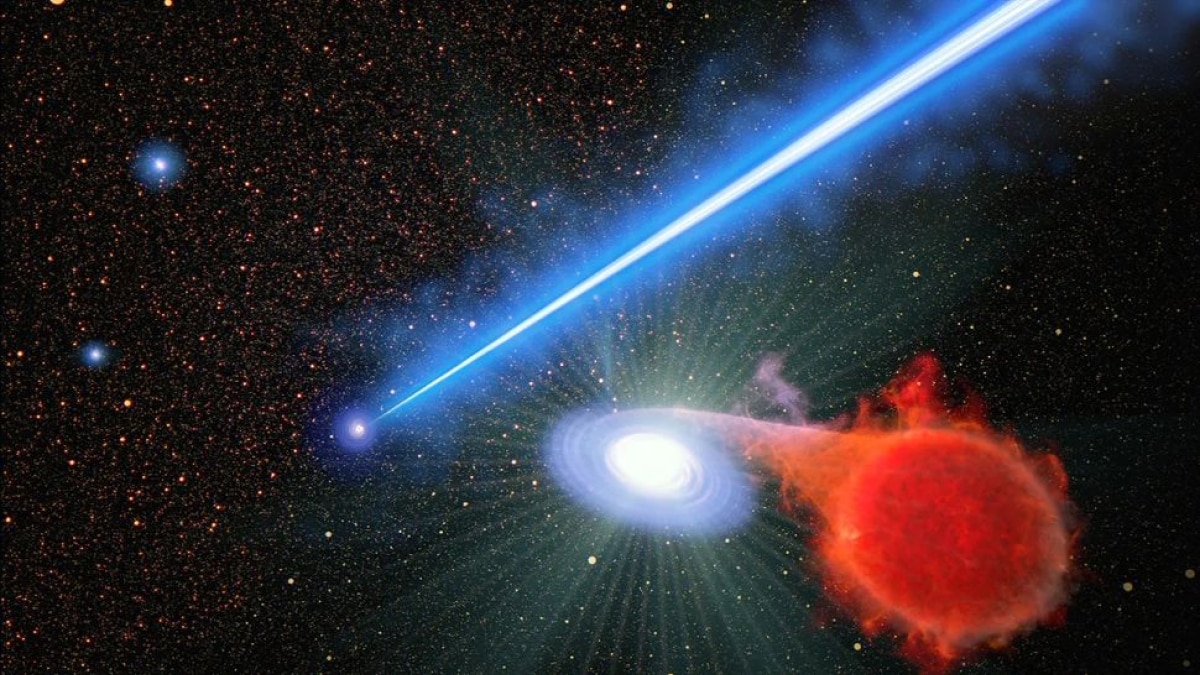 Supermassive black hole jets cause nova explosions in nearby systems