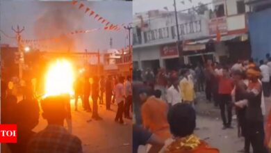 Tensions ease in Maharajganj after clash, FIR reported; police take action to ensure smooth idol immersion | India News – Times of India