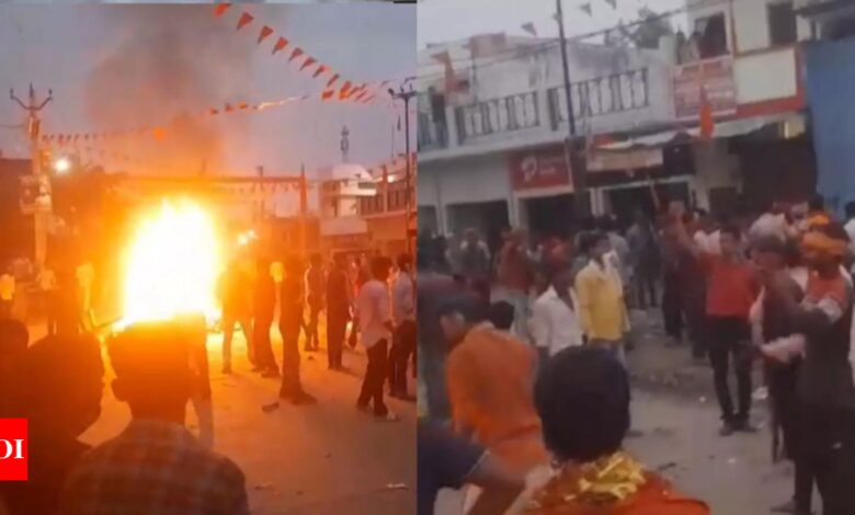 Tensions ease in Maharajganj after clash, FIR reported; police take action to ensure smooth idol immersion | India News – Times of India