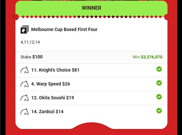 How one lucky gambler turned 0 into an incredible .2 million windfall with the most remarkable Melbourne Cup bet