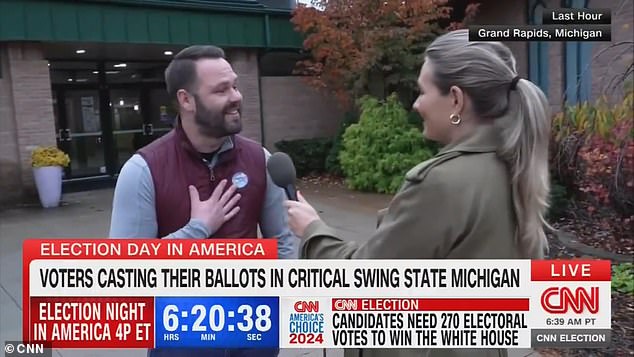 Moment Michigan’s father cries on CNN as he reveals who he’s voting for and why