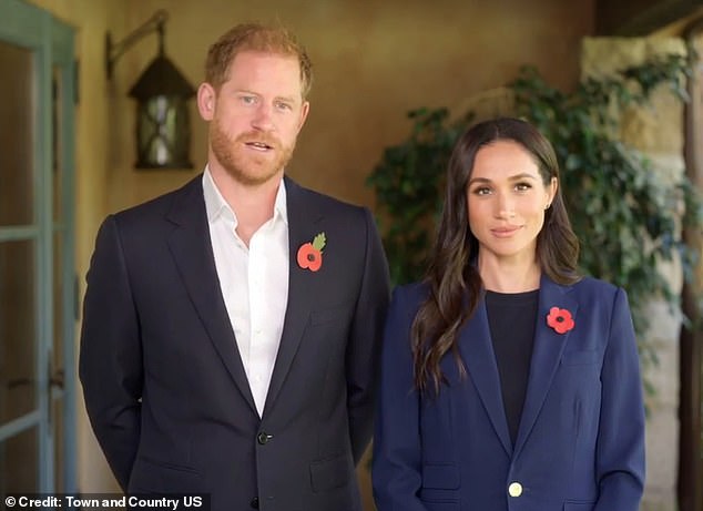 Meghan Markle once again wears a ,290 Ralph Lauren blazer that she first wore while pregnant with Archie, alongside a ROYAL poppy in video appearance