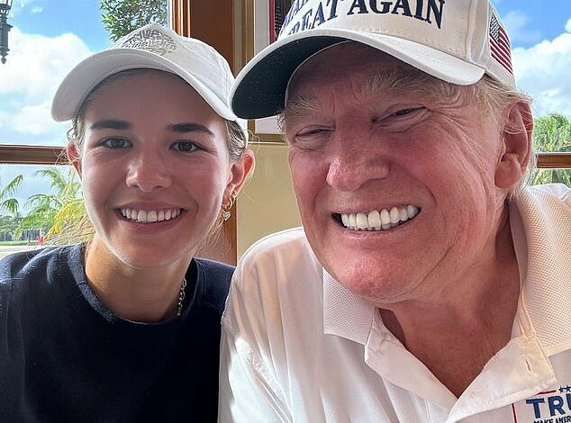 Kai Trump was seen beaming with grandfather in a photo posted after a round of golf, while everyone else is asking the same question