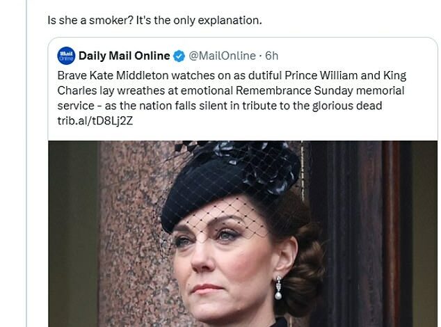 Supporters of Kate Middleton slam TV presenter for ‘disgusting’ comment about Princess of Wales’s actions as she returns to royal duties after cancer treatment