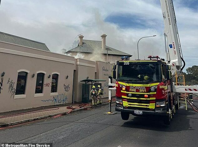 Residents are being urged to stay indoors after an abandoned pub went up in flames, sending toxic smoke through the city