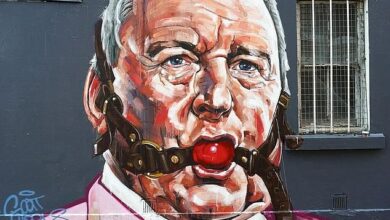 Photos of a shocking Alan Jones mural in Sydney resurface after the veteran broadcaster was accused of indecent assault