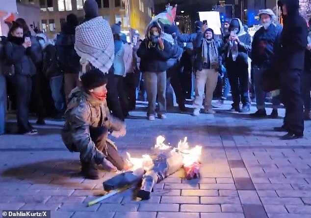 Violent clashes in Montreal with anti-Israel protesters setting cars on fire and setting Netanyahu’s effigy on fire