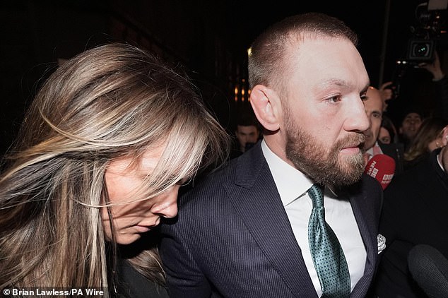 How Conor McGregor gasped, held his mother’s hand and repeated ‘easy, easy’ as he was calmed by partner Dee Devlin before jury ruled he sexually assaulted woman