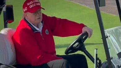 Moment when Donald Trump leaves the girl speechless with an INSANE question during a golf outing