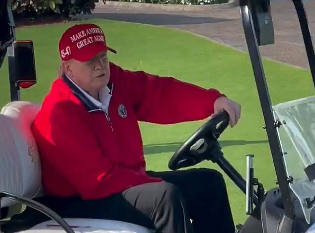 Moment when Donald Trump leaves the girl speechless with an INSANE question during a golf outing