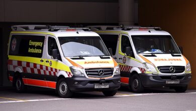 An explosion rocks the Bankstown apartment as the man is rushed to hospital