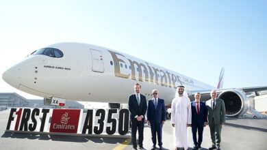 Emirates unveils its first Airbus A350, with business class seats inspired by the Mercedes S-class and Wi-Fi that even works over the NORTH POLE