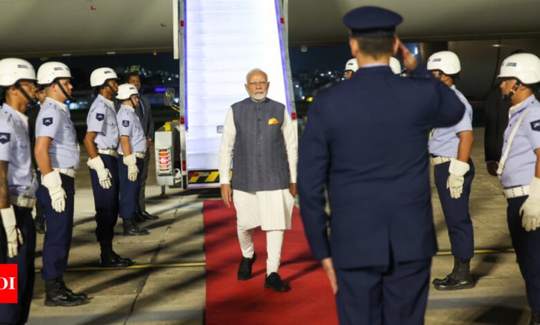 After Nigeria, Prime Minister Modi lands in Brazil for the G20 summit | India News – Times of India