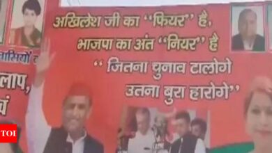 ‘Akhilesh ji ka Fear hai, BJP ka ant near hai’: Posters with various slogans seen in UP’s Amethi | India News – Times of India