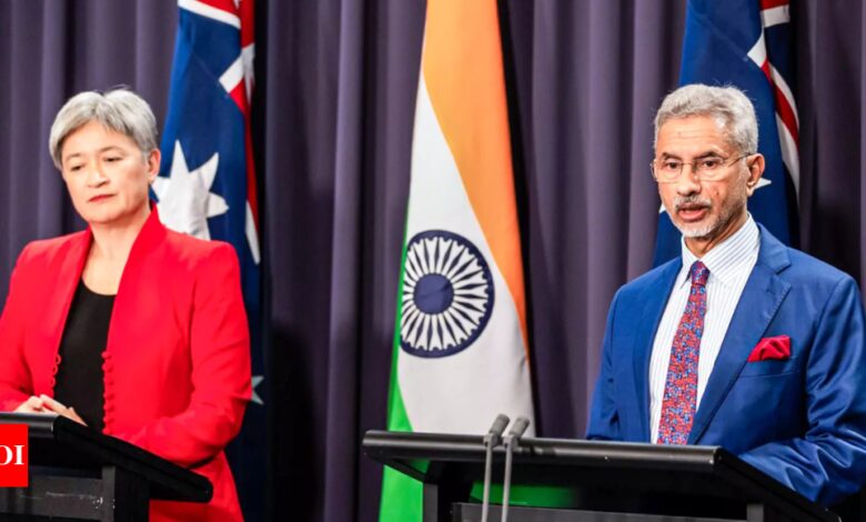 Australian counterpart on podium, EAM S Jaishankar hits Canada | India News – Times of India