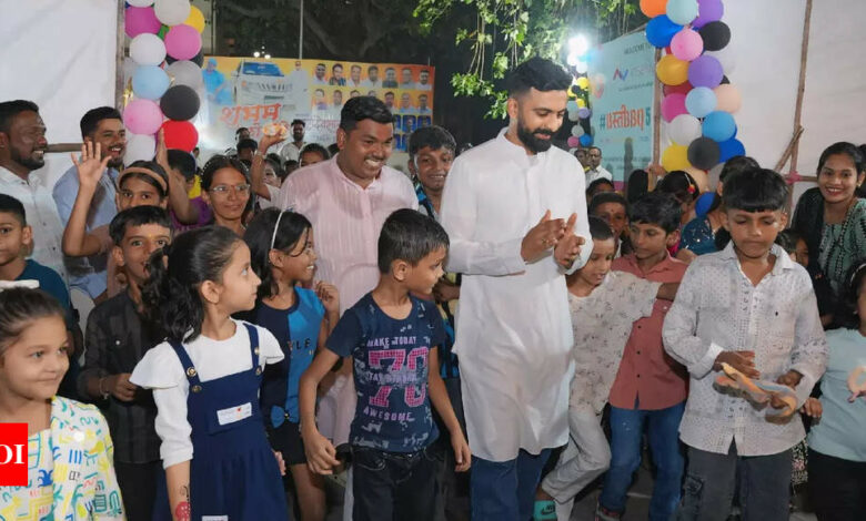 Basti BBQ 5.0: Arjun Meghe brings joy and community spirit to the underprivileged of Worli on Children’s Day | India News – Times of India