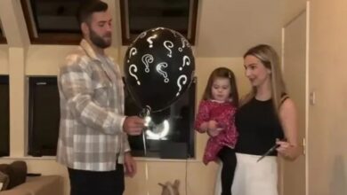 Britain’s largest family The Radfords scream with excitement during the gender reveal