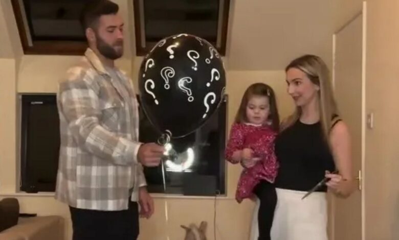 Britain’s largest family The Radfords scream with excitement during the gender reveal