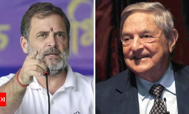 ‘Cannot be a mere coincidence’: On Rahul Gandhi’s Modi-Adani charge, BJP drops George Soros | India News – Times of India